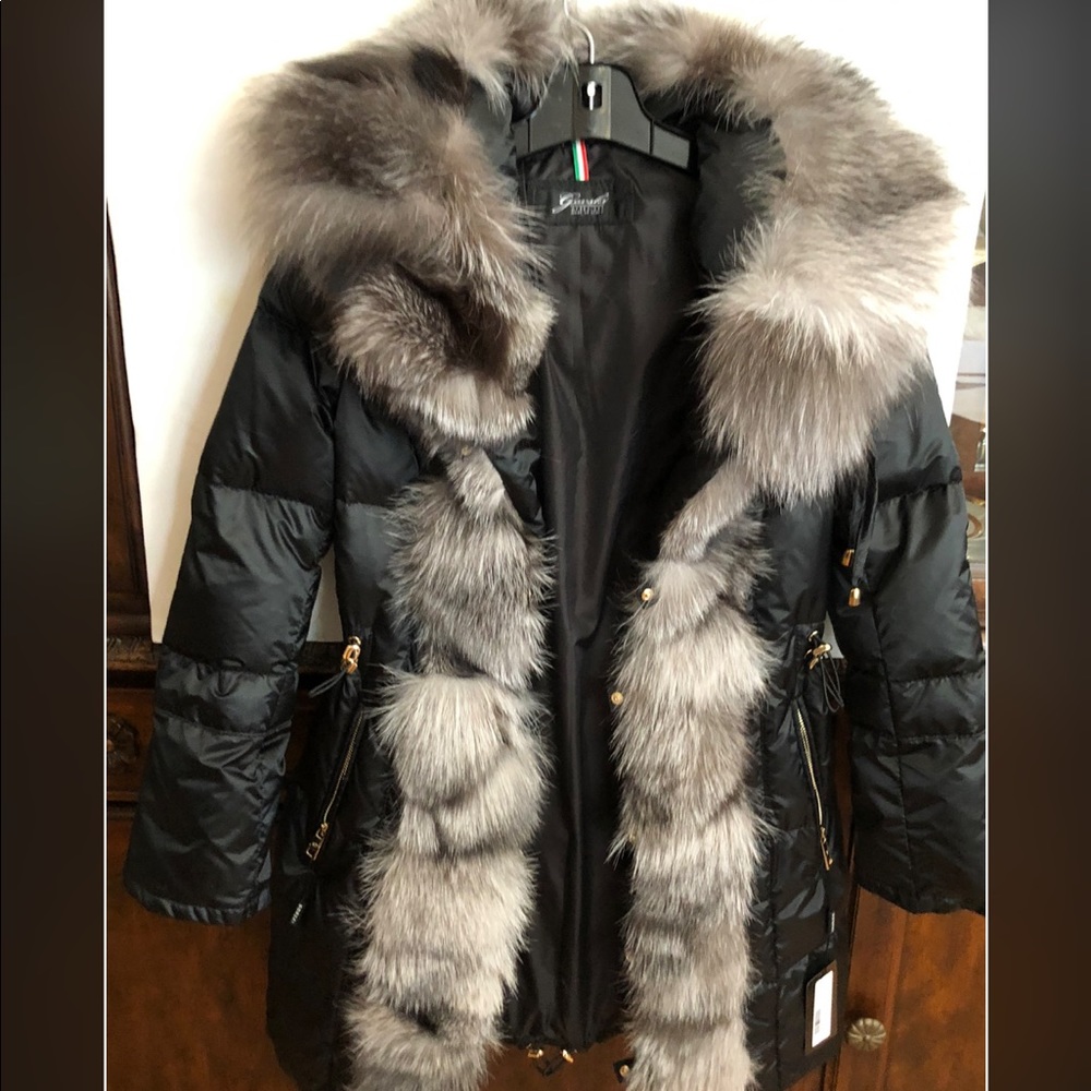 🦃🥰Gorski real fox trim jacket🥰